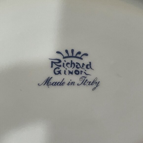 Vintage Richard Ginori Italy Siena Green Scalloped Two Oval Bowls 5" x 3.75" - Picture 7 of 7